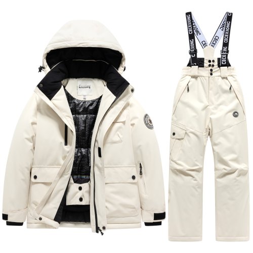 Image of Kids Winter Ski Suit Set – Warm, Waterproof Ski Jacket and Snow Pants for Boys and Girls Outdoor Skiing and Snowboarding