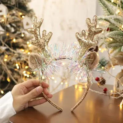 Image de Bandeau de Noël Élégant avec Cloche et Paillettes