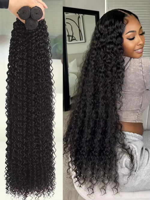 Afbeelding van Krullend Menselijk Haar Extensies - Diepe Golf 30-34 inch