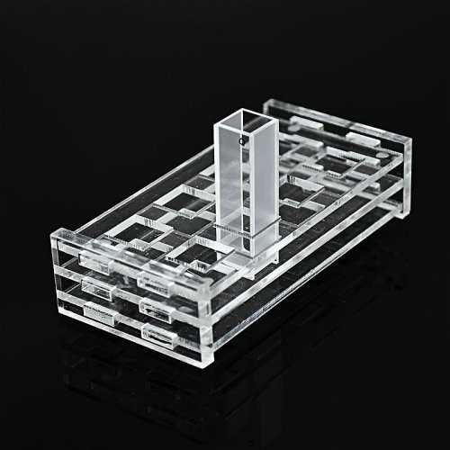 Immagine di Supporto per cuvette Rack in plexiglass per cuvette al quarzo in vetro (cella campione di liquido) Celle di assorbimento da 10 mm Supporto 8 fori