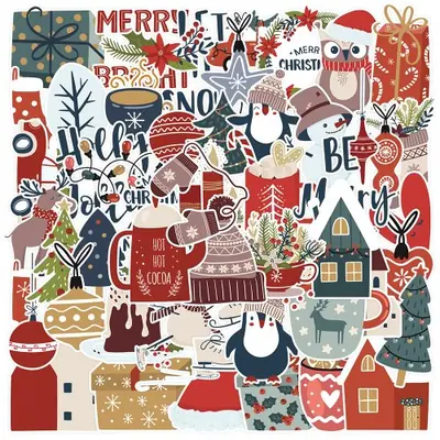 Image de Stickers Père Noël Mignons - Décoration festive pour enfants