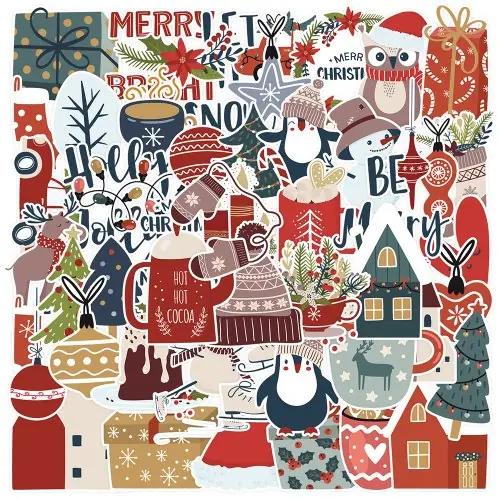 Image de Stickers Père Noël Mignons - Décoration festive pour enfants