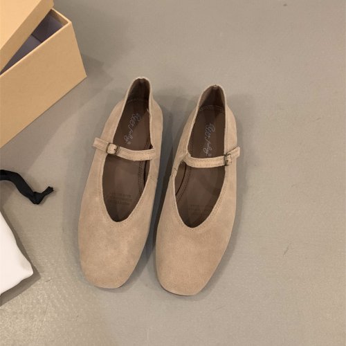 Image of Bailamos 2024 Spring New Brand Women Flats Round Toe Shallow Slip On Ladies Casual Ballet Shoes Soft Leather Eelgant Dress Shoes