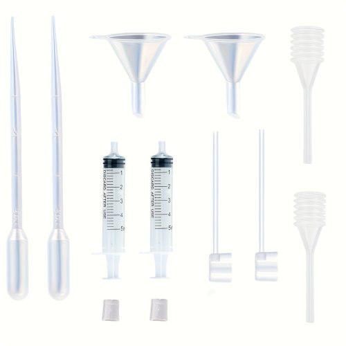 Afbeelding van 12-delige parfumdispenserset - 2 spuiten, 2 pipetten, 2 parfumscheiders, 2 converters, 2 trechters, 2 veerbelaste pipetten