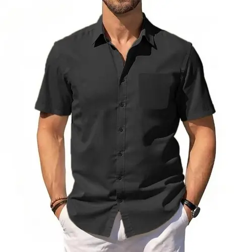 Image de Chemise d'été homme - Coton & Lin - Style Hawaïen