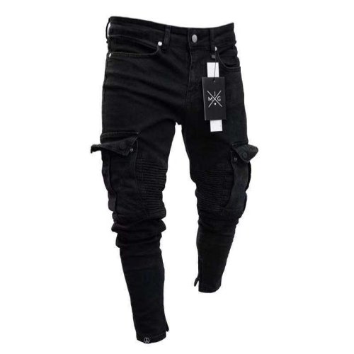 Afbeelding van Slimme Biker Jeans voor Mannen – Ripped & Stretchy
