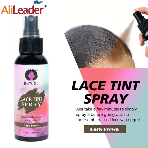 Image of Natural-Looking Lace Front Wig Tint Spray for Dark Brown Hair – Perfect Match for All Skin Tones, 100ml
