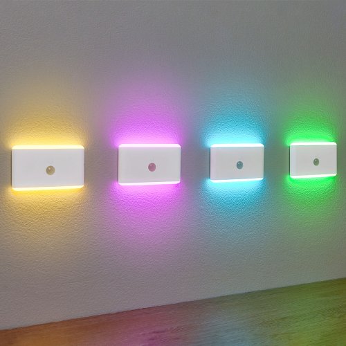 Image of Smart LED Motion Sensor Night Light with 3 Modes, Dimmable Stair Lamp, Battery-Powered Indoor Lighting for Bedroom, Cabinet, Camping, and Home Decor