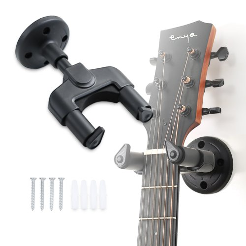 Imagen de Soporte de Pared para Guitarra Eléctrica, Acústica, Mandolina y Ukulele – Gancho de Montaje con Correa Incluida para Almacenamiento Seguro y Ordenado