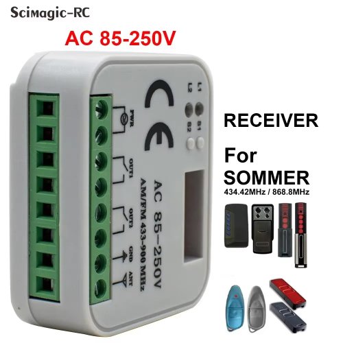 Afbeelding van 2-Kanaals Garagepoortontvanger 434 MHz & 868 MHz