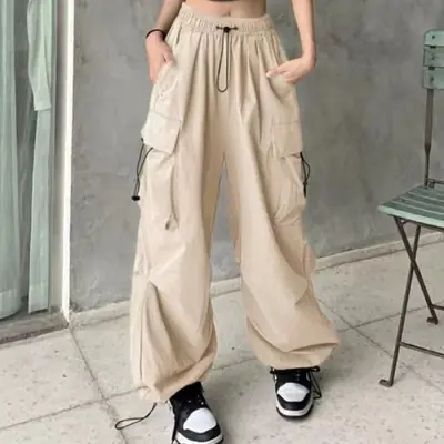Image de Pantalon Cargo Femme Streetwear Taille Haute