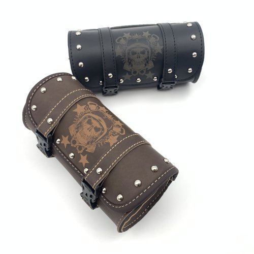 Image of Universal PU Leather Motorcycle Saddlebags with Side Mounting – Durable Luggage Storage & Tool Pouch for All Bike Models
