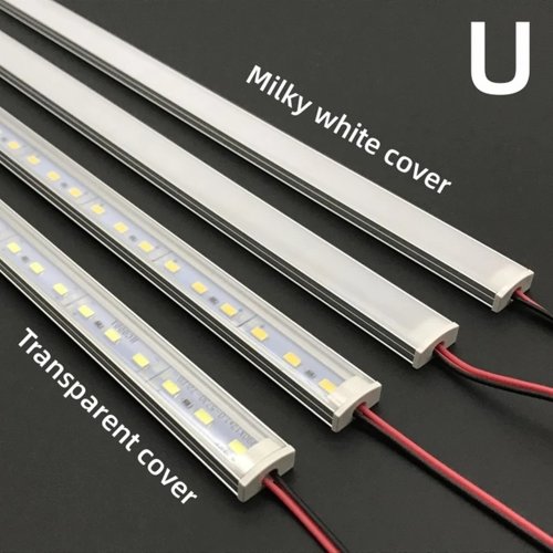 Afbeelding van 1-10 PCS LED stijve strip DC12V 50 CM 20 inch SMD5730 36 LEDs U/V-vormige platte LED aluminium kanaal stijve strip voor binnenverlichting