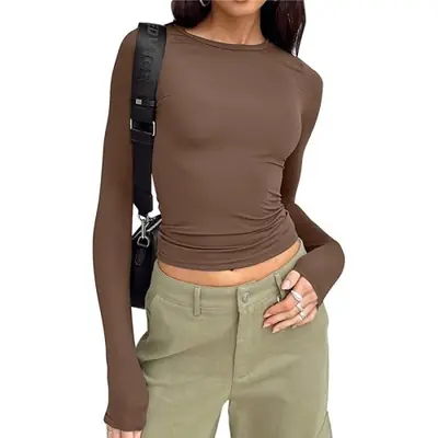 Image de T-Shirt Femme Slim Fit Manches Longues - Style Y2K & Streetwear