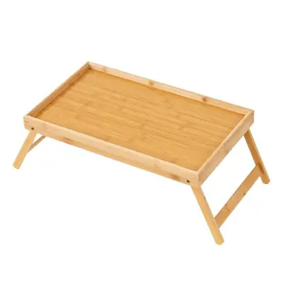 Image de Tablette Portable en Bambou avec Pieds Pliants
