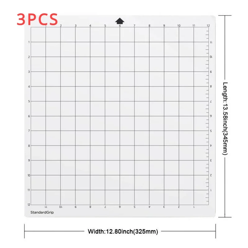 Afbeelding van 3-delig Standard Grip Snijmat Set voor Silhouette CAMEO 4, 3, 2, 1 – 12 inch x 12 inch Draagbare Vervangende Snijmat voor Precisie Knipwerk