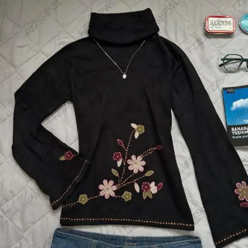 Image de Pull Harajuku Y2K Floral - Style Punk Grunge