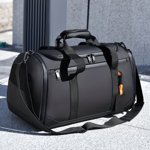 Imagen de Bolsa de Viaje de Gran Capacidad en Tela Oxford Duradera, Bolsa Deportiva y de Gimnasio Espaciosa con Múltiples Compartimentos para Hombre y Mujer