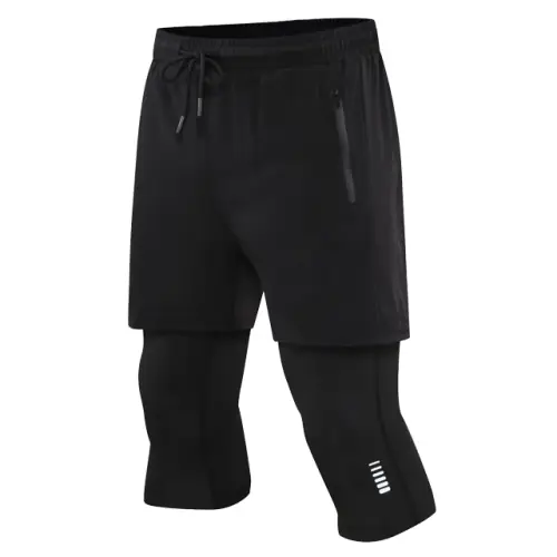 Image de Pantalon Court Sport Homme 2 en 1 - Compression & Séchage Rapide