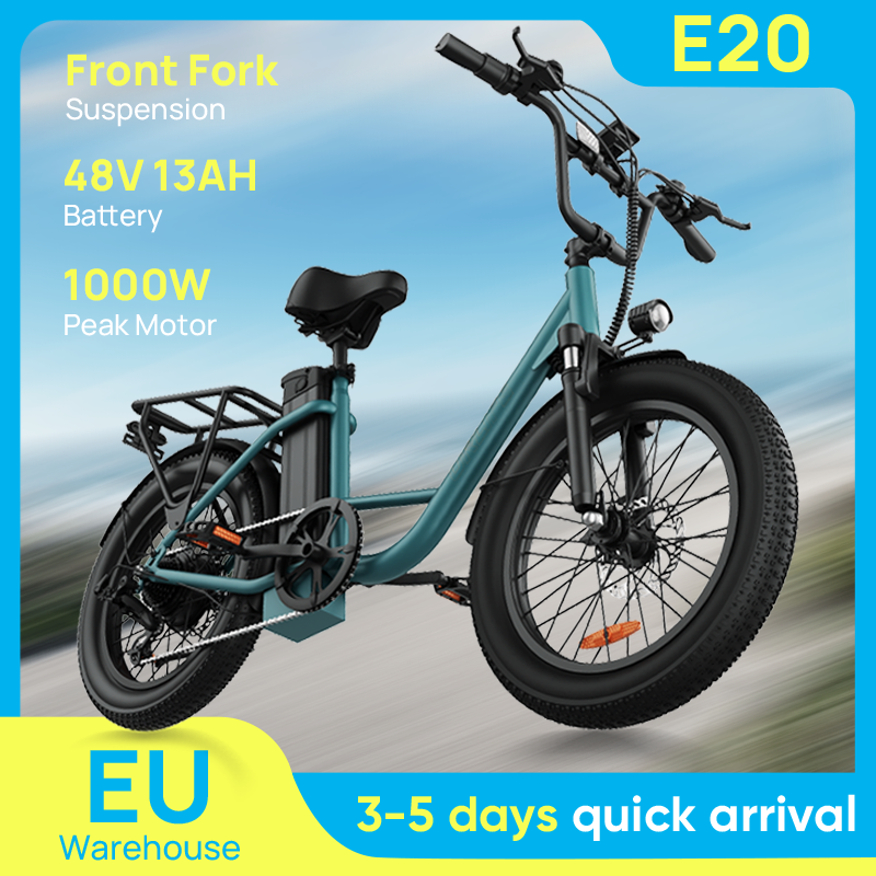 Image de Vélo Électrique 1000W - 20 Pouces, Pneus Gros, Batterie Amovible