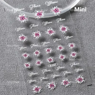 Image de Stickers Ongles Fleurs de Cerisier 3D - Manucure Printanière