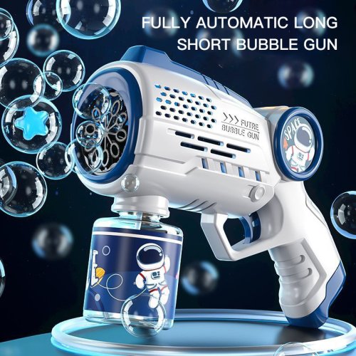 Image of New Porous Astronaut Electric Bubble Gun Kid Toy Bubbles Machine Automatic Soap Blower with Light Summer Outdoor Party Games toy