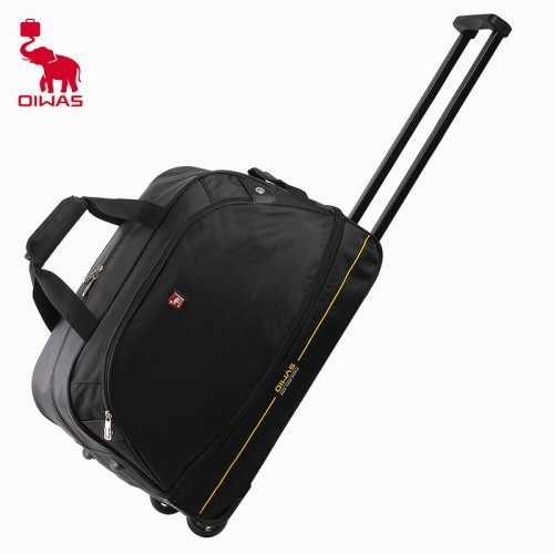 Immagine di Borsone Trolley da Viaggio Uomo 56L Impermeabile, Pieghevole e Espandibile con Ruote – Valigia da Mano per Aereo con Design Moderno