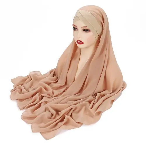 Image de Hijab Instantané Élégant en Mousseline de Soie