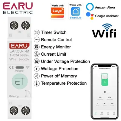 Image de Disjoncteur Intelligent WiFi Tuya - Contrôle à Distance & Minuterie