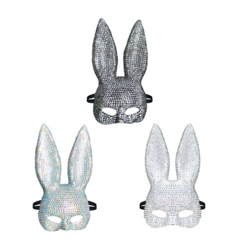 Imagen de Máscara de Conejo con Ojos Grandes y Cristales - Ideal para Festivales y Cosplay