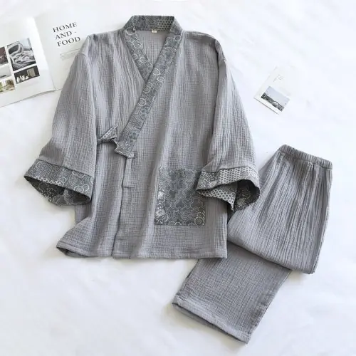 Image de Pyjama Homme Kimono en Coton - Confort & Style