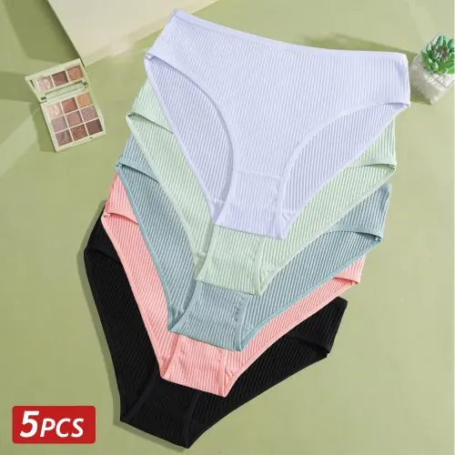 Image de Culottes en Coton Doux - Lot de 5 Slips Taille Basse
