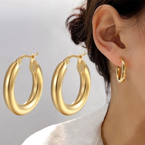 Imagen de Pendientes Huggie Clásicos de Acero Inoxidable