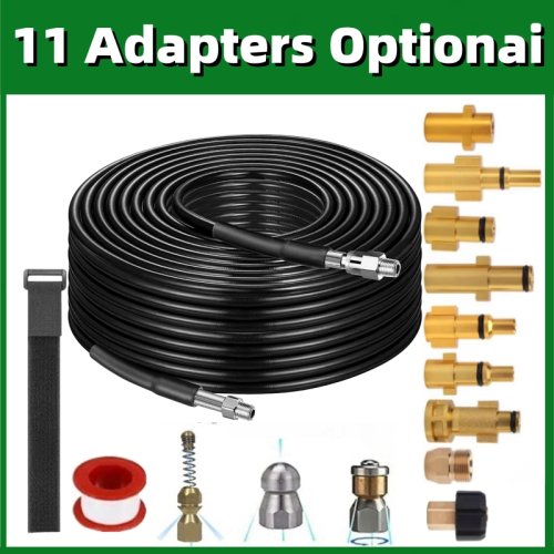 Image of Sewer Cleaning Hose, Suitable For Karcher Interskol Hunter Hammer Nilfisk STIHL Bosch Lavor High-Pressure Car Wash Machine Hose