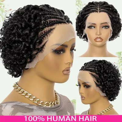 Image de Perruque Bouclée Dentelle Frontale 13x4 - Cheveux Humains Naturels