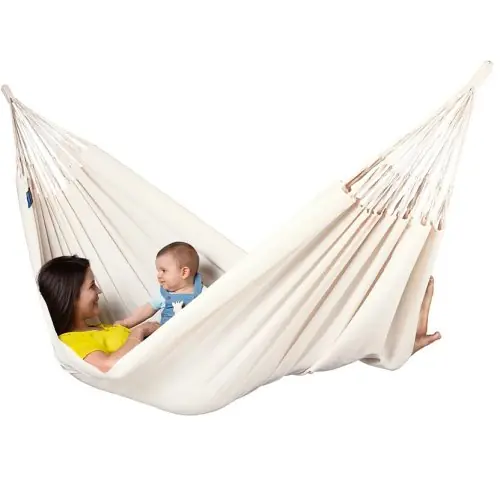 Image de Hamac Double Blanc en Coton Bio - Confort & Éthique