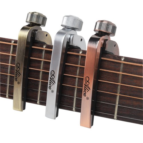 Image of Alice Zinc Alloy Guitar Capo for Acoustic, Electric Guitar, and Ukulele – Purple Bronze Pearl Chrome Finish with Durable Design