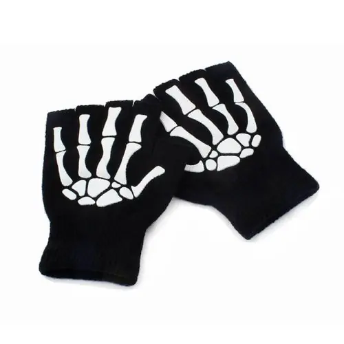 Image de Gants Punk Squelette Brillants - Halloween & Hiver