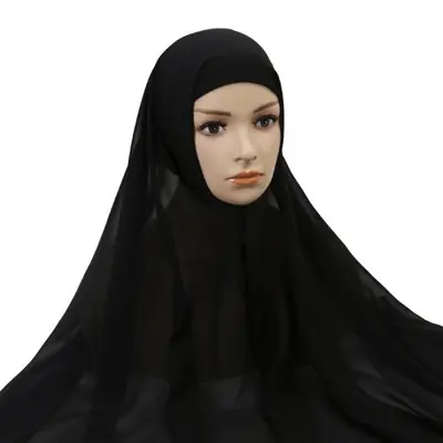 Image de Hijab en Mousseline de Soie - Capuchon Instantané & Élégant