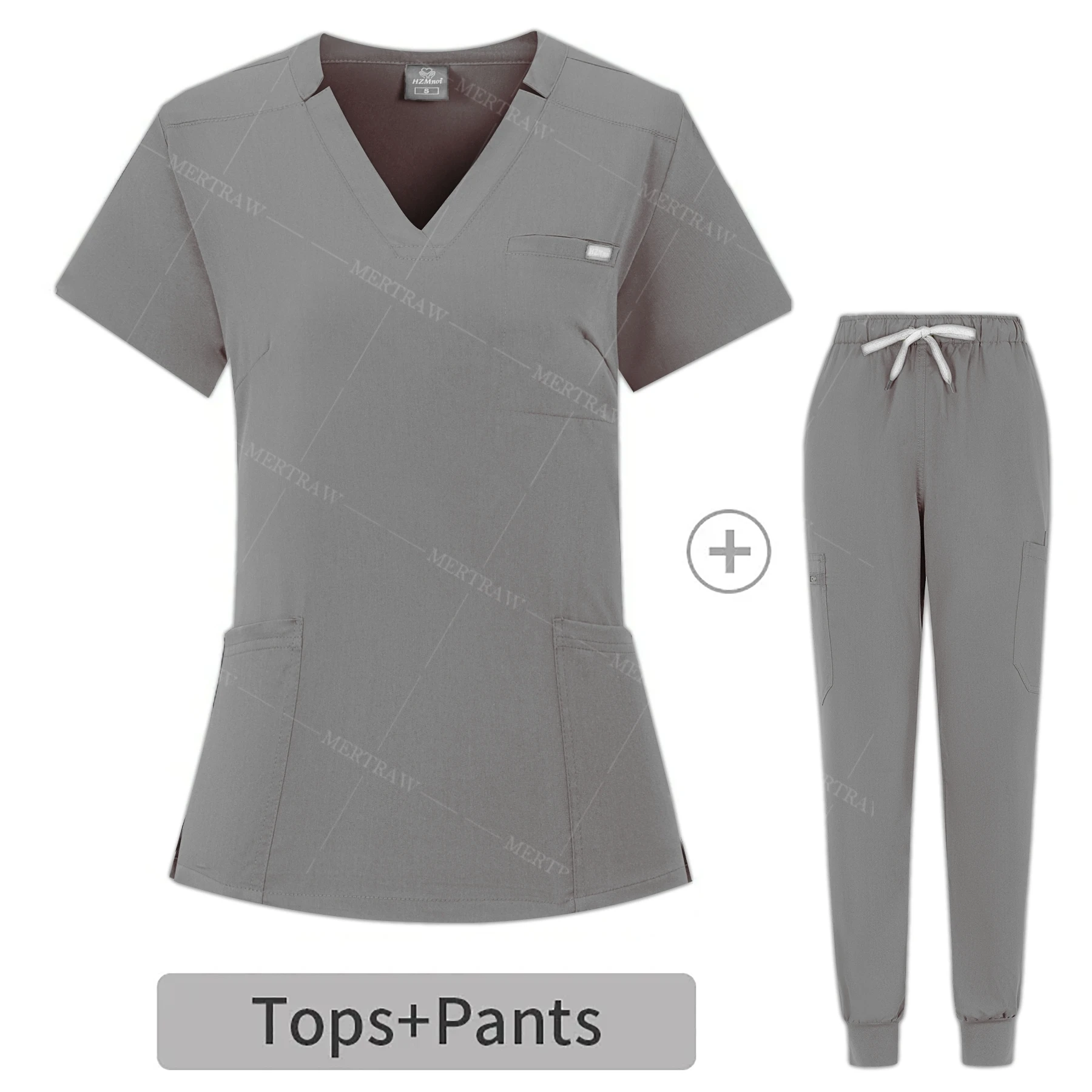 Afbeelding van Veelkleurige Vrouwen Dierenwinkel Arts Scrub Medische Chirurgie Werkkleding Scrub Set Scrub Uniform Korte Mouw Tops + Broek Verpleging uniform