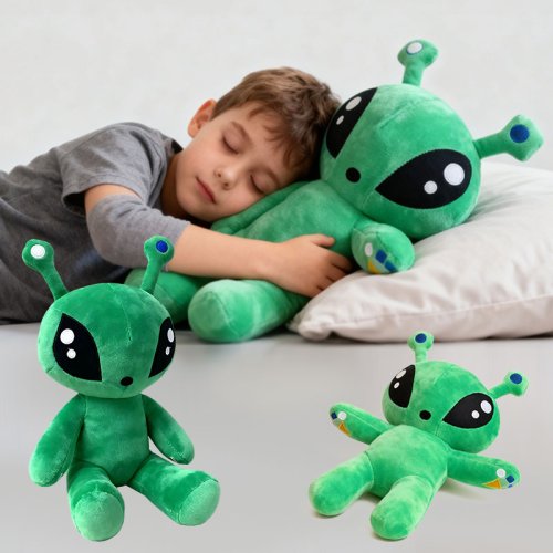 Imagen de Peluche Alien Verde Kawaii de 35 cm - Muñeco Suave y Acogedor, Ideal como Almohada o Regalo para Niños, Amantes del Anime y Coleccionistas