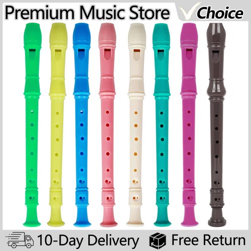 Image of 8 Hole Clarinet Long Flute J32 ABS Vertical Flute Musical Instrument Music Education with Cleaning Stick for Children Beginner