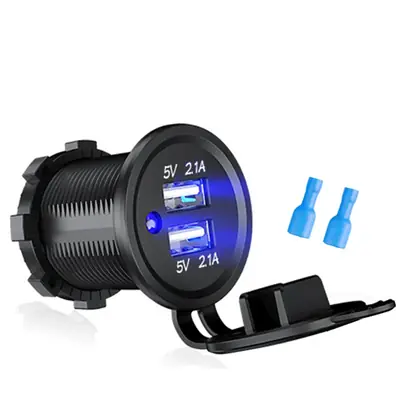 Image de Chargeur Double USB Type-C pour Voiture et Moto