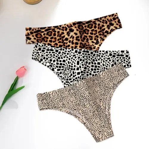 Image de Ensemble Tongs Léopard Sexy - Culottes Sans Couture 2024