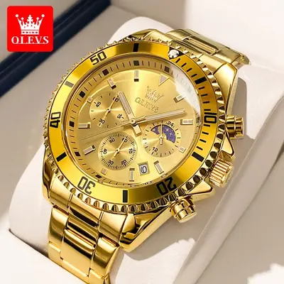 Image de Chronographe Homme Olevs 2870 - Montre Élégante avec Phase de Lune