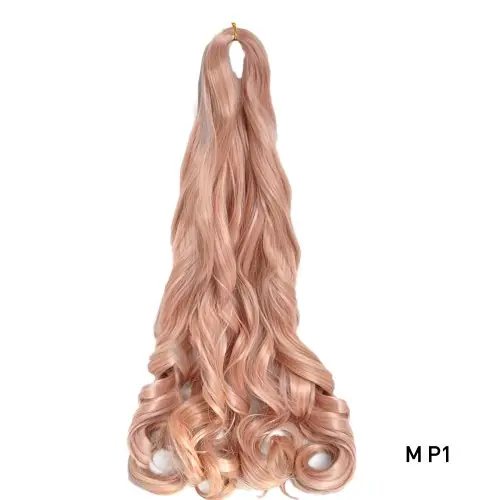 Image de Cheveux Tressés en Spirale Ondulés - Blond Ombré 24 po