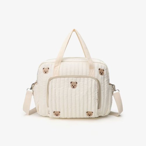 Sac à Couches Chic Ours & Tulipe - Idéal pour les Voyages