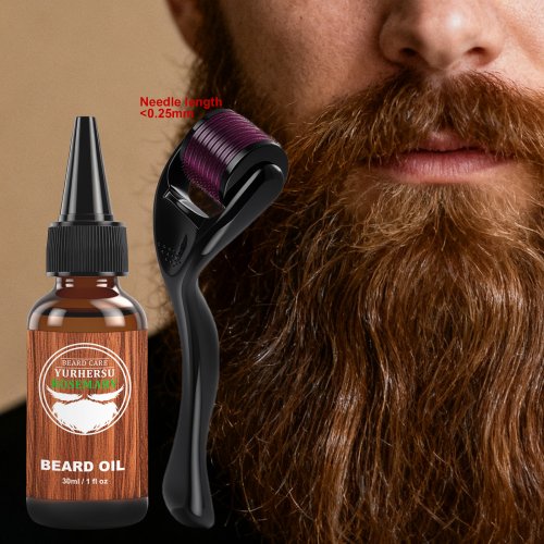 Zdjęcie Organiczny olejek do brody z rozmarynem i jojobą - lekki, nie tłusty, zapach drzewny - do pielęgnacji suchej, grubej brody 30ml