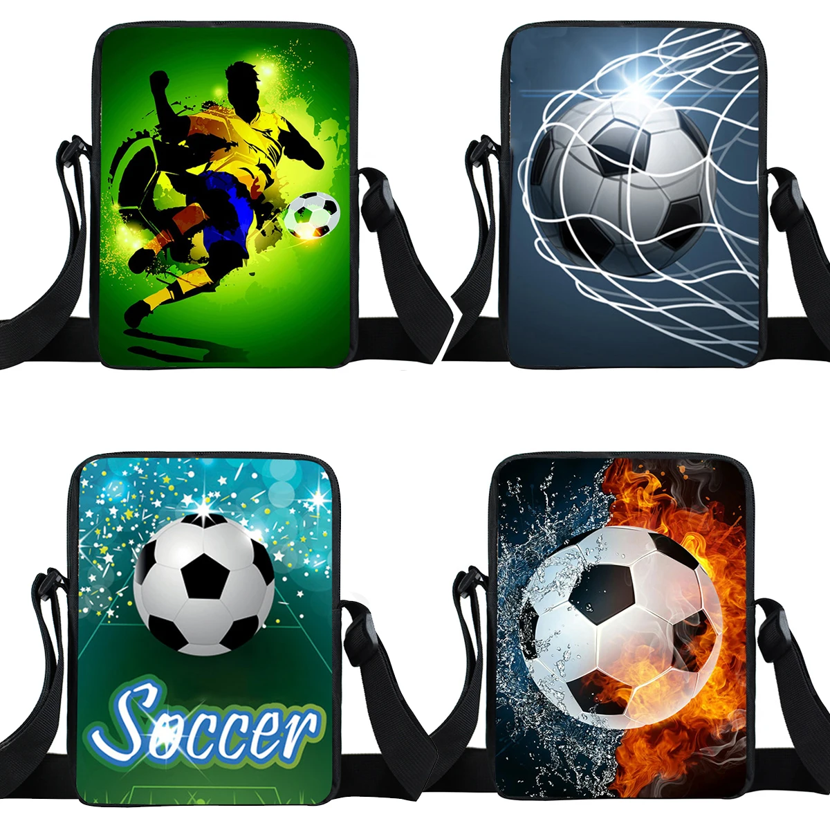 Immagine di Cool Footbally / Soccerly Print Messenger Bag ragazze ragazzi borse borsa a tracolla per bambini da viaggio borse a tracolla per bambini