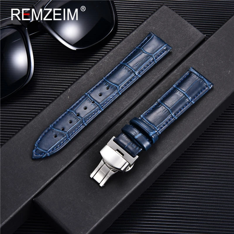 Bild von Echtes Leder-Armband mit Bambus-Muster – Elegantes Uhrenzubehör